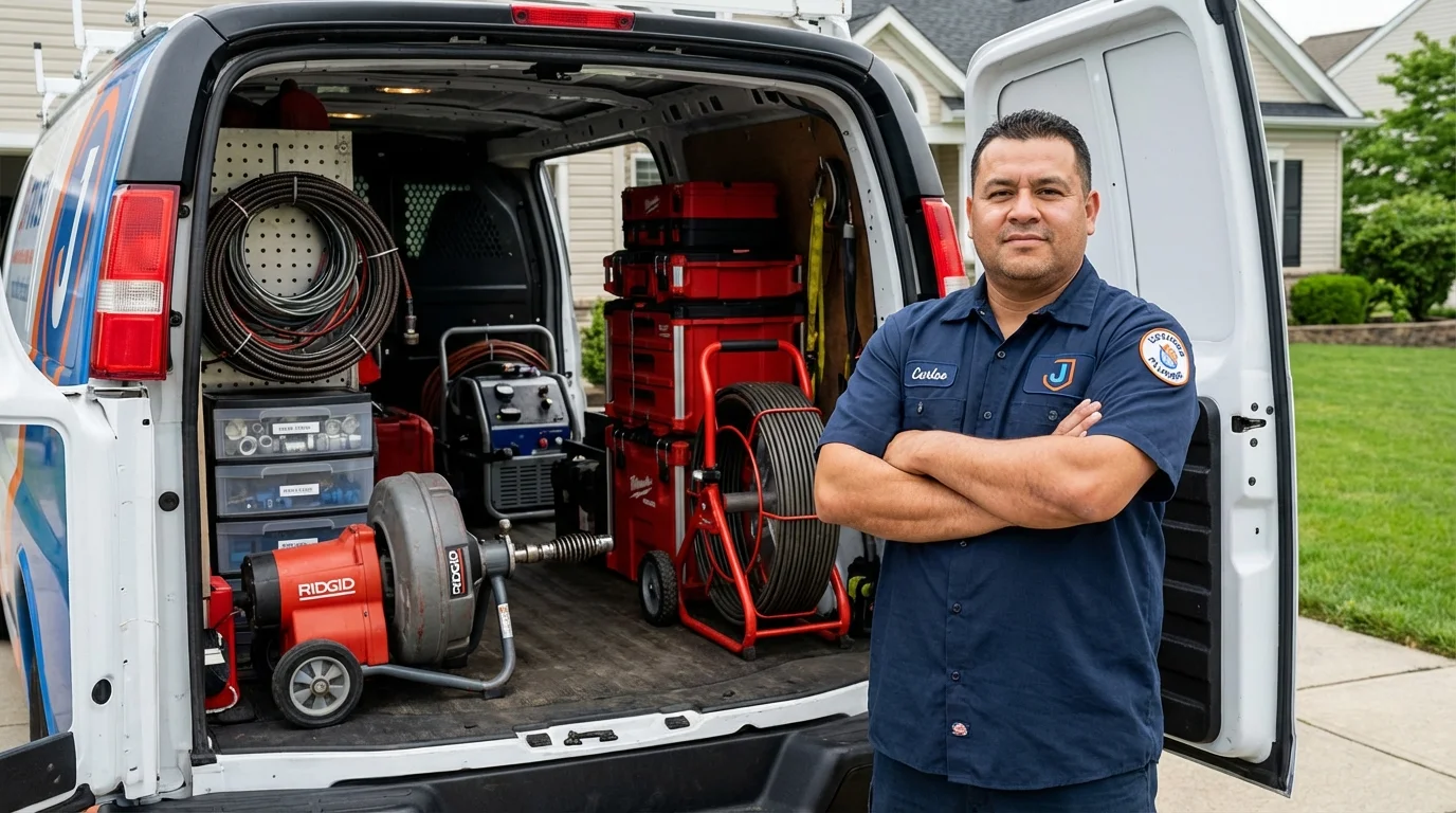 Professional drain cleaning equipment and Johns Plumbing LLC plumber in Ponchatoula