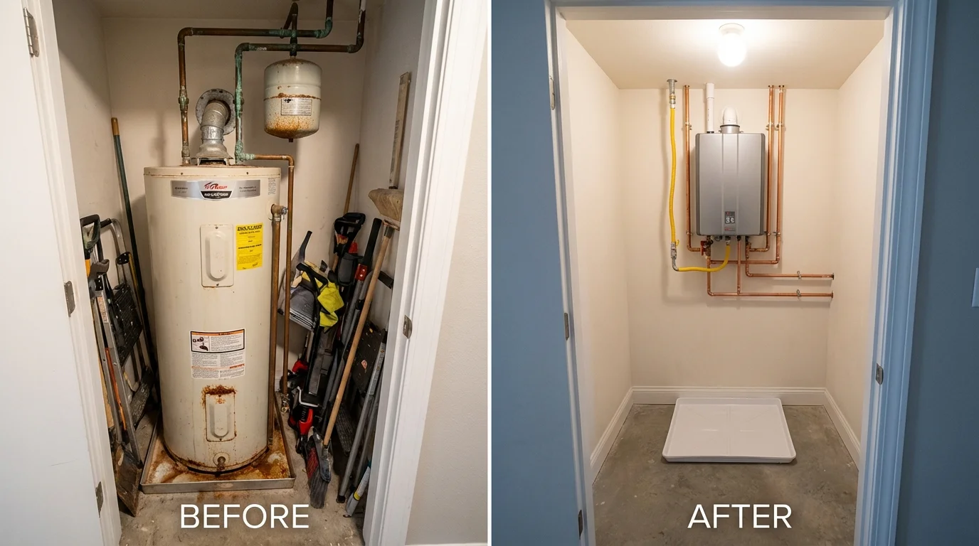 Tank water heater versus wall-mounted tankless unit comparison for Ponchatoula, LA homeowners
