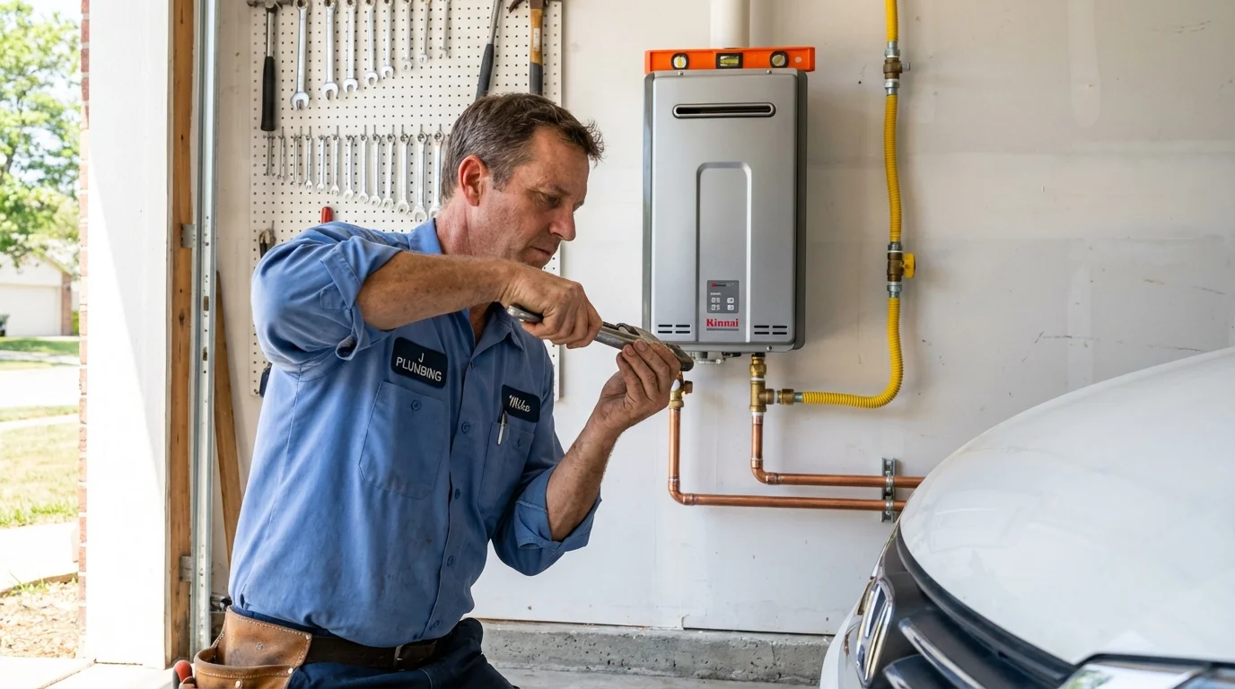 Tankless water heater installation by a Johns Plumbing LLC plumber in Ponchatoula